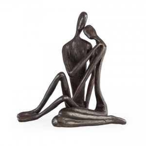 Danya B Large Couple Embracing Cast Iron Sculpture   113001375477